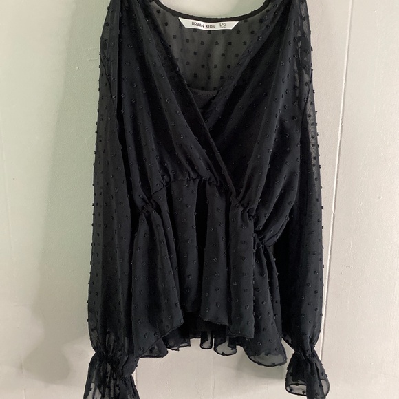 Urban Kids Dressy Mesh Long Sleeve With Built In Cami - Picture 1 of 3